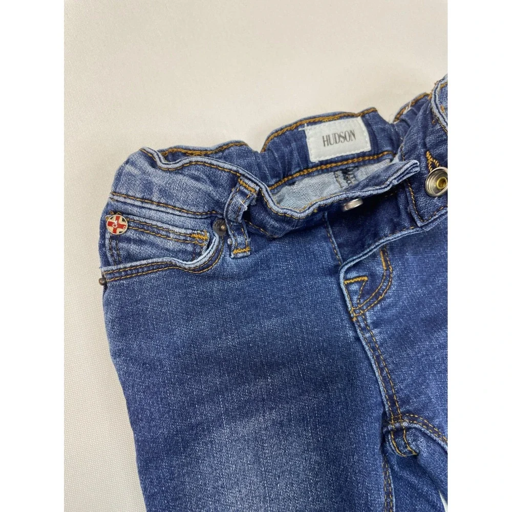 Hudson Kids Jeans Blue Distressed Raw Hem Adjustable Waist Size 18‎ Months